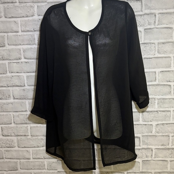 Black Sheer Swim Cover-Up (no size printed- see measurements) - Picture 1 of 4